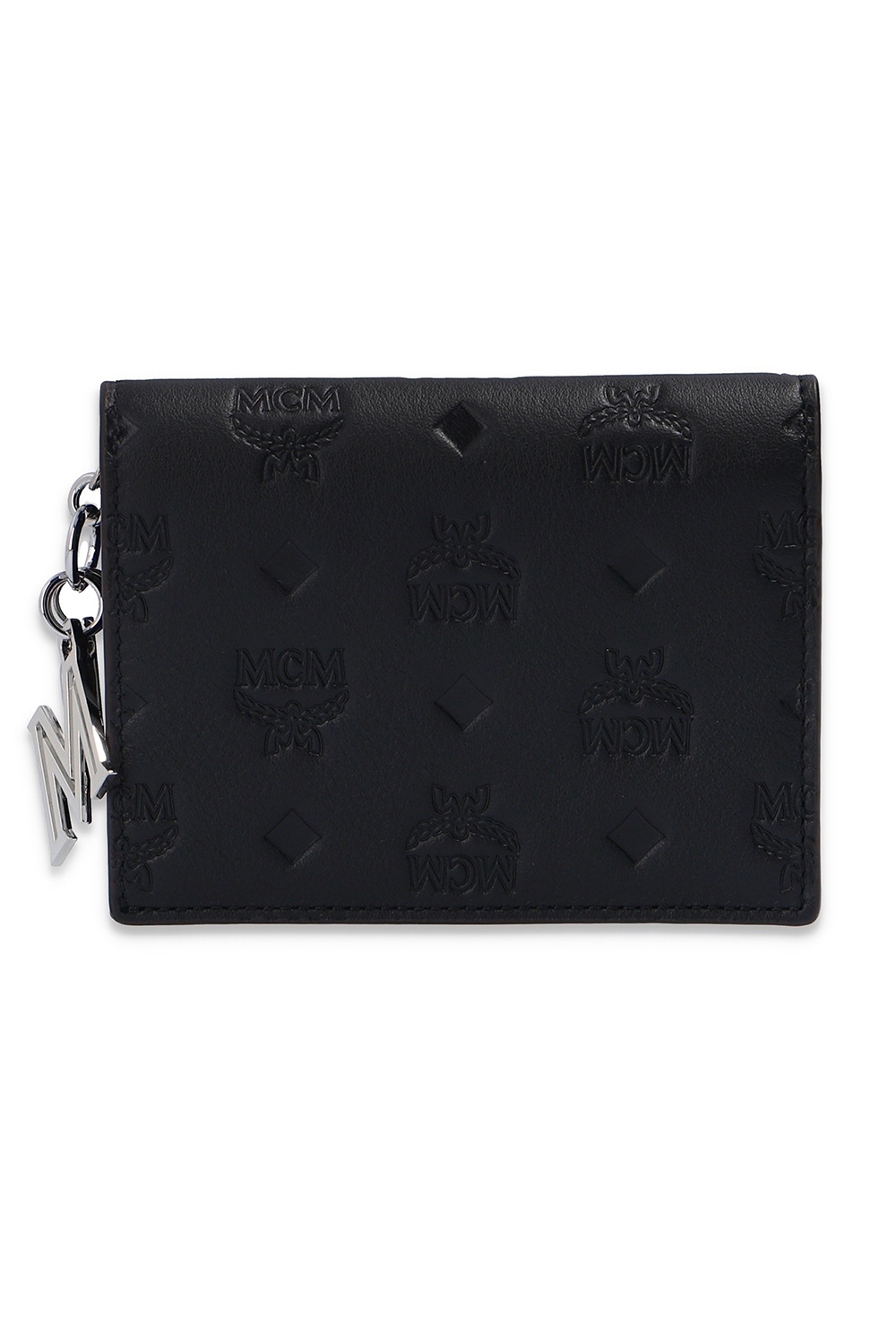 mcm coated canvas wallet on a chain